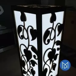 Dekoracyjny podświetlany lampion frezowany ze sklejki