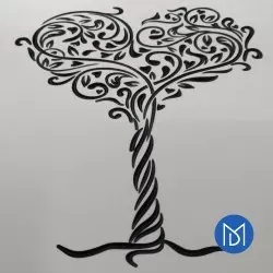 Frezowany i malowany panel mdf - wzór drzewa